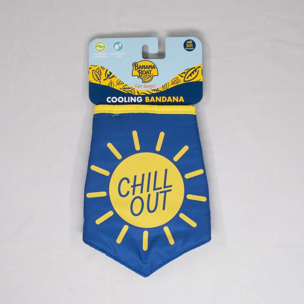 Banana Boat Cooling Bandana Dog Puppy Pet "Chill Out" Reversible Keeps Dogs Cool